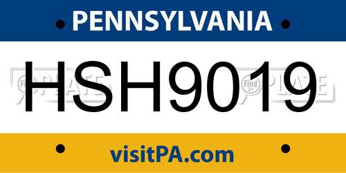 HSH9019 Pennsylvania License Plate