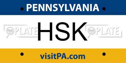 HSK Pennsylvania License Plate