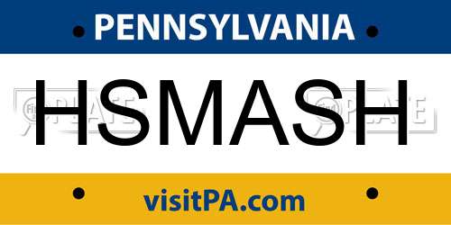 HSMASH Pennsylvania License Plate