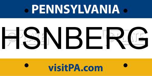 HSNBERG Pennsylvania License Plate