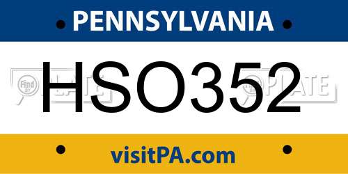 HSO352 Pennsylvania License Plate