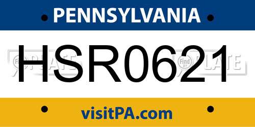 HSR0621 Pennsylvania License Plate