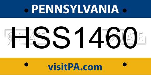 HSS1460 Pennsylvania License Plate