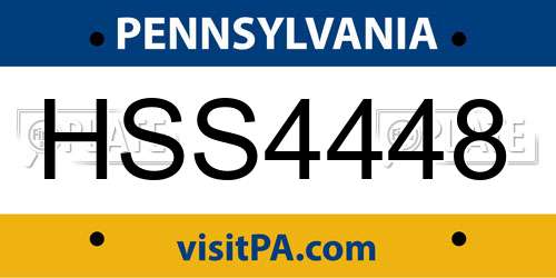 HSS4448 Pennsylvania License Plate