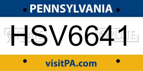 HSV6641 Pennsylvania License Plate