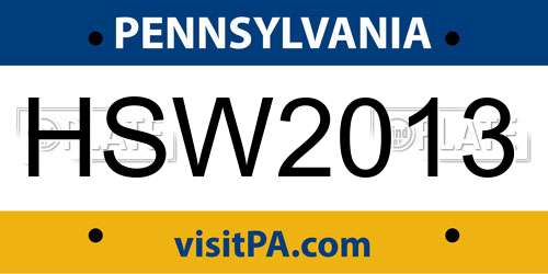 HSW2013 Pennsylvania License Plate