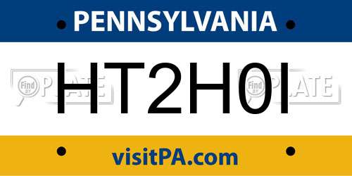 HT2H0I Pennsylvania License Plate