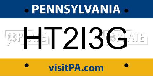 HT2I3G Pennsylvania License Plate