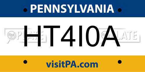 HT4I0A Pennsylvania License Plate