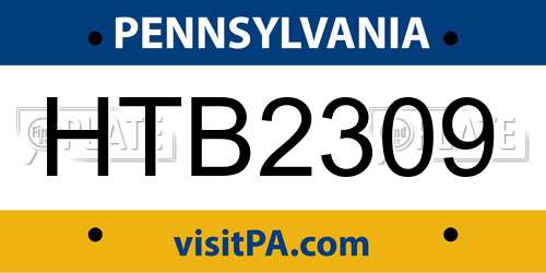 HTB2309 Pennsylvania License Plate