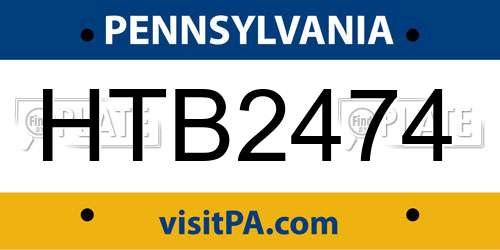 HTB2474 Pennsylvania License Plate