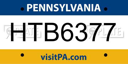 HTB6377 Pennsylvania License Plate