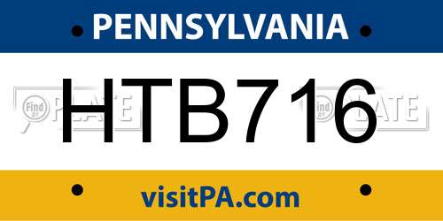 HTB716 Pennsylvania License Plate