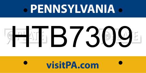 HTB7309 Pennsylvania License Plate