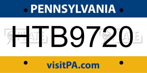 HTB9720 Pennsylvania License Plate
