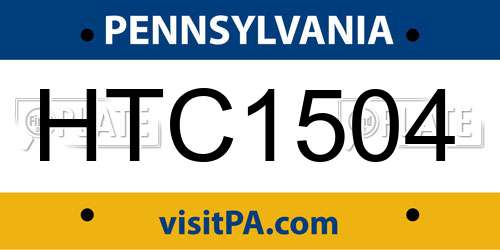 HTC1504 Pennsylvania License Plate