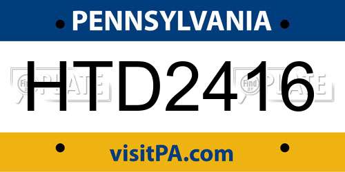 HTD2416 Pennsylvania License Plate