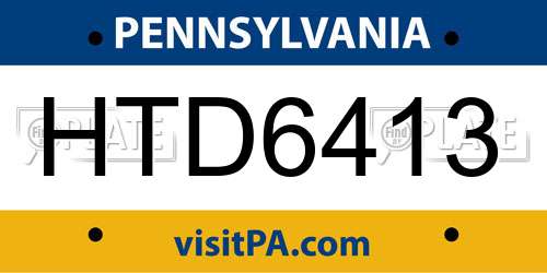 HTD6413 Pennsylvania License Plate
