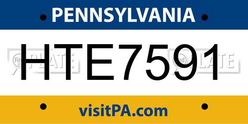 HTE7591 Pennsylvania License Plate