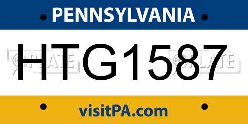HTG1587 Pennsylvania License Plate
