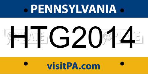 HTG2014 Pennsylvania License Plate