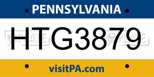HTG3879 Pennsylvania License Plate