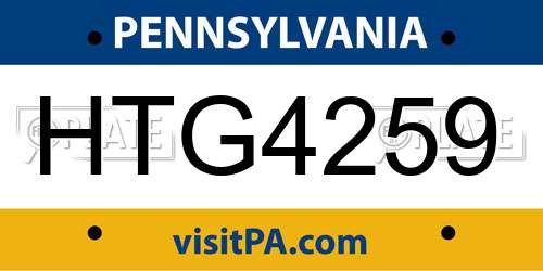 HTG4259 Pennsylvania License Plate