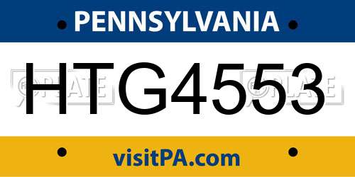 HTG4553 Pennsylvania License Plate