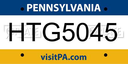 HTG5045 Pennsylvania License Plate