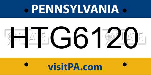 HTG6120 Pennsylvania License Plate