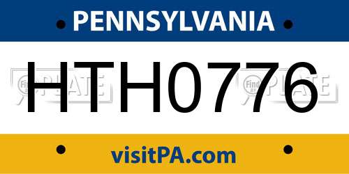 HTH0776 Pennsylvania License Plate