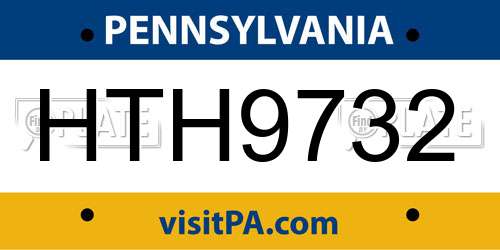 HTH9732 Pennsylvania License Plate