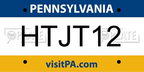 HTJT12 Pennsylvania License Plate