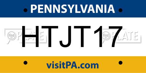 HTJT17 Pennsylvania License Plate