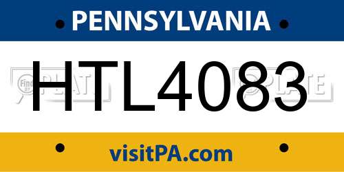 HTL4083 Pennsylvania License Plate