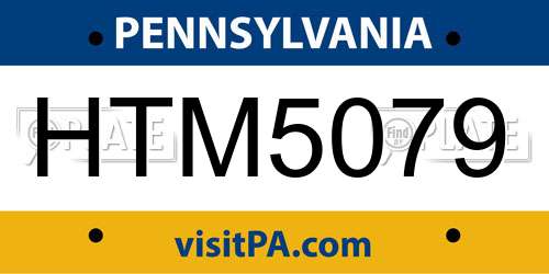 HTM5079 Pennsylvania License Plate