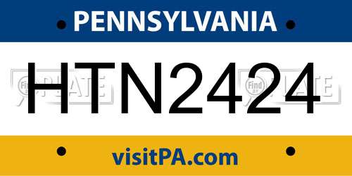 HTN2424 Pennsylvania License Plate