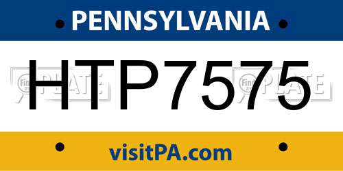 HTP7575 Pennsylvania License Plate