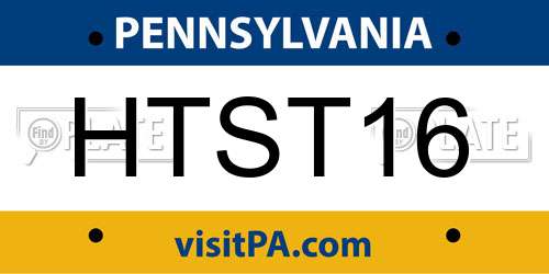 HTST16 Pennsylvania License Plate