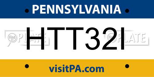 HTT32I Pennsylvania License Plate