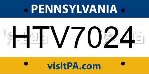 HTV7024 Pennsylvania License Plate