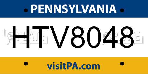 HTV8048 Pennsylvania License Plate