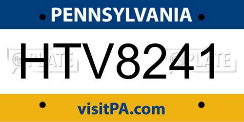 HTV8241 Pennsylvania License Plate