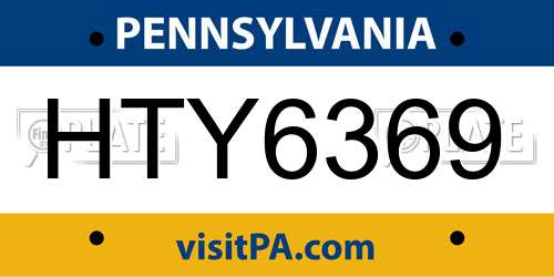 HTY6369 Pennsylvania License Plate
