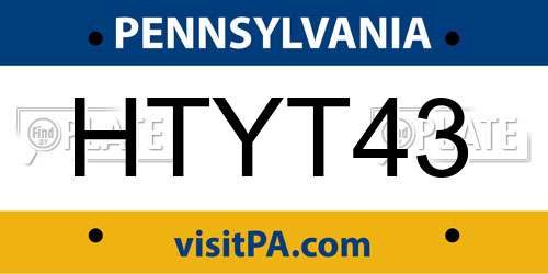 HTYT43 Pennsylvania License Plate