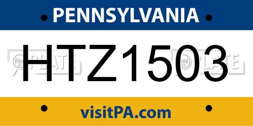 HTZ1503 Pennsylvania License Plate