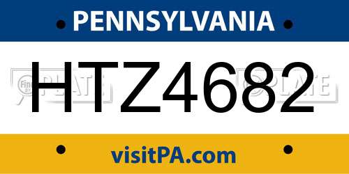 HTZ4682 Pennsylvania License Plate