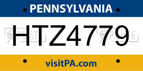 HTZ4779 Pennsylvania License Plate
