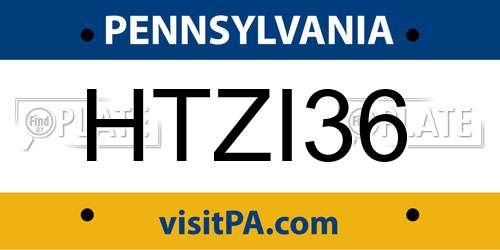 HTZI36 Pennsylvania License Plate
