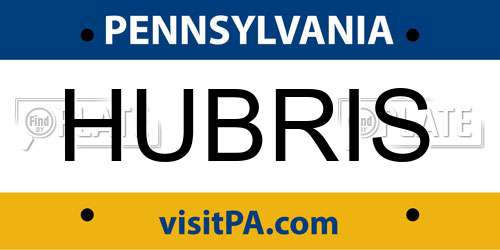 HUBRIS Pennsylvania License Plate
